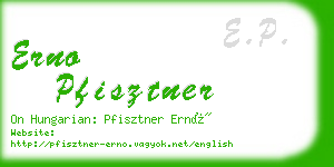 erno pfisztner business card